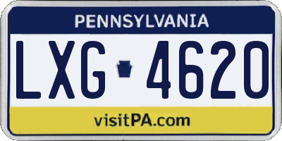 PA license plate LXG4620