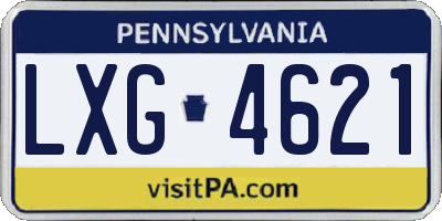 PA license plate LXG4621