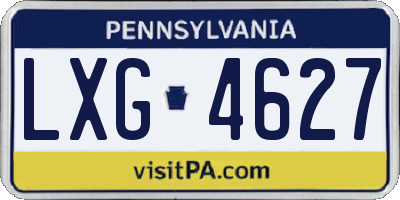 PA license plate LXG4627