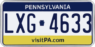 PA license plate LXG4633