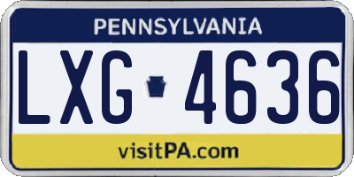 PA license plate LXG4636
