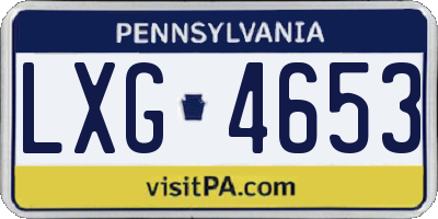 PA license plate LXG4653