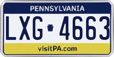 PA license plate LXG4663