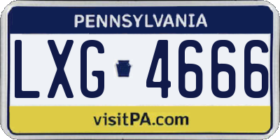 PA license plate LXG4666
