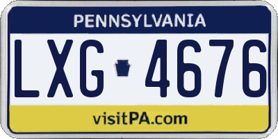 PA license plate LXG4676