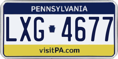 PA license plate LXG4677