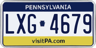 PA license plate LXG4679