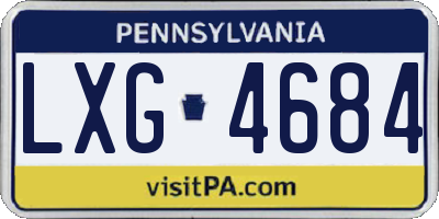 PA license plate LXG4684