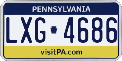 PA license plate LXG4686