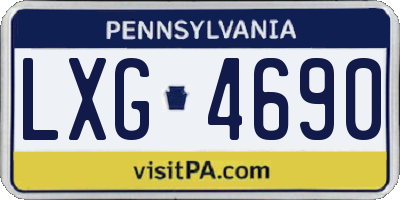 PA license plate LXG4690