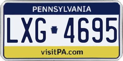 PA license plate LXG4695