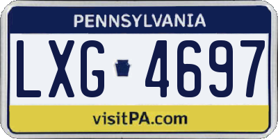 PA license plate LXG4697