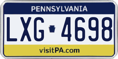 PA license plate LXG4698