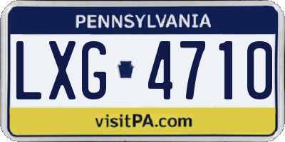 PA license plate LXG4710