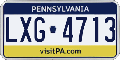 PA license plate LXG4713