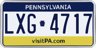 PA license plate LXG4717