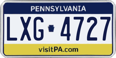 PA license plate LXG4727