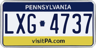PA license plate LXG4737