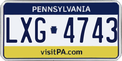 PA license plate LXG4743