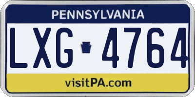 PA license plate LXG4764