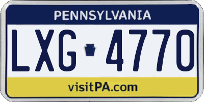 PA license plate LXG4770