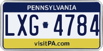 PA license plate LXG4784
