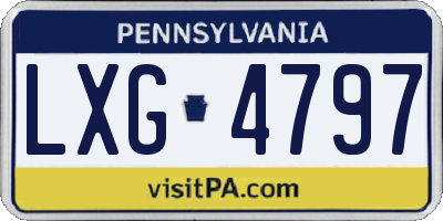 PA license plate LXG4797