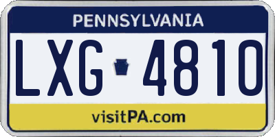 PA license plate LXG4810