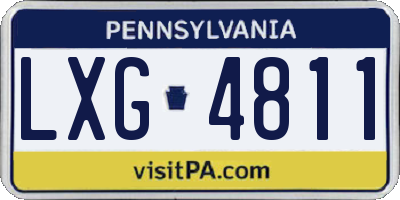 PA license plate LXG4811