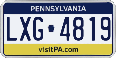 PA license plate LXG4819
