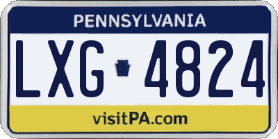 PA license plate LXG4824