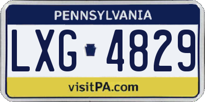 PA license plate LXG4829