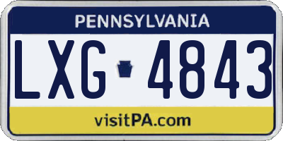 PA license plate LXG4843