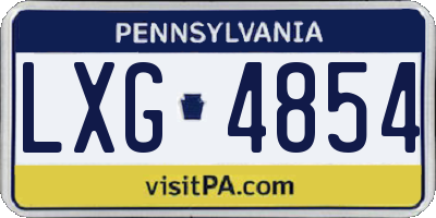 PA license plate LXG4854