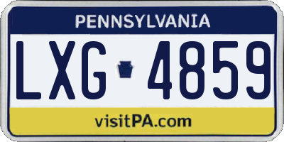 PA license plate LXG4859