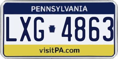 PA license plate LXG4863