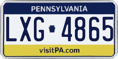 PA license plate LXG4865