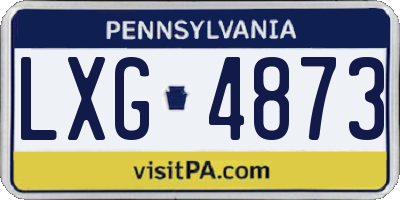 PA license plate LXG4873