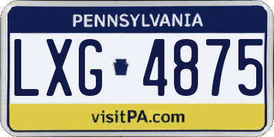 PA license plate LXG4875