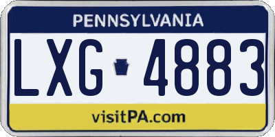 PA license plate LXG4883