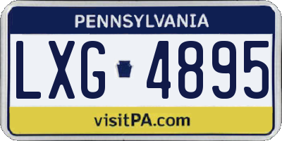 PA license plate LXG4895