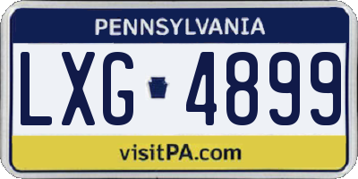 PA license plate LXG4899