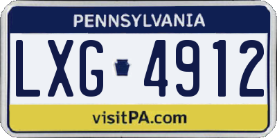 PA license plate LXG4912