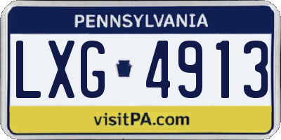 PA license plate LXG4913