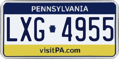PA license plate LXG4955