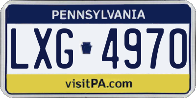 PA license plate LXG4970