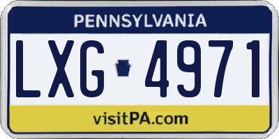 PA license plate LXG4971