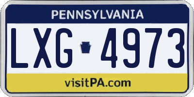 PA license plate LXG4973