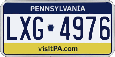 PA license plate LXG4976