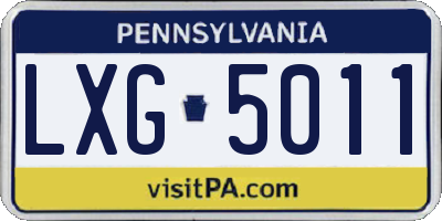 PA license plate LXG5011